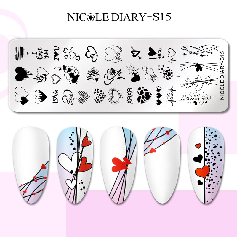 Nail Stamping Plates Leaf Floral Butterfly Line Printing Stencil Nail Stamp