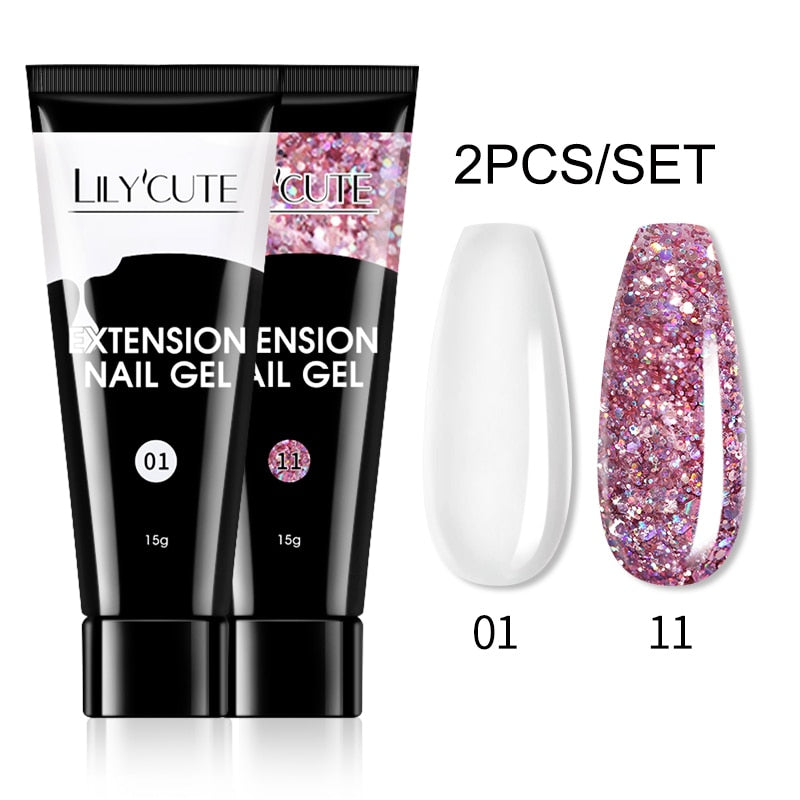 LILYCUTE Nail Extension UV Gel Set