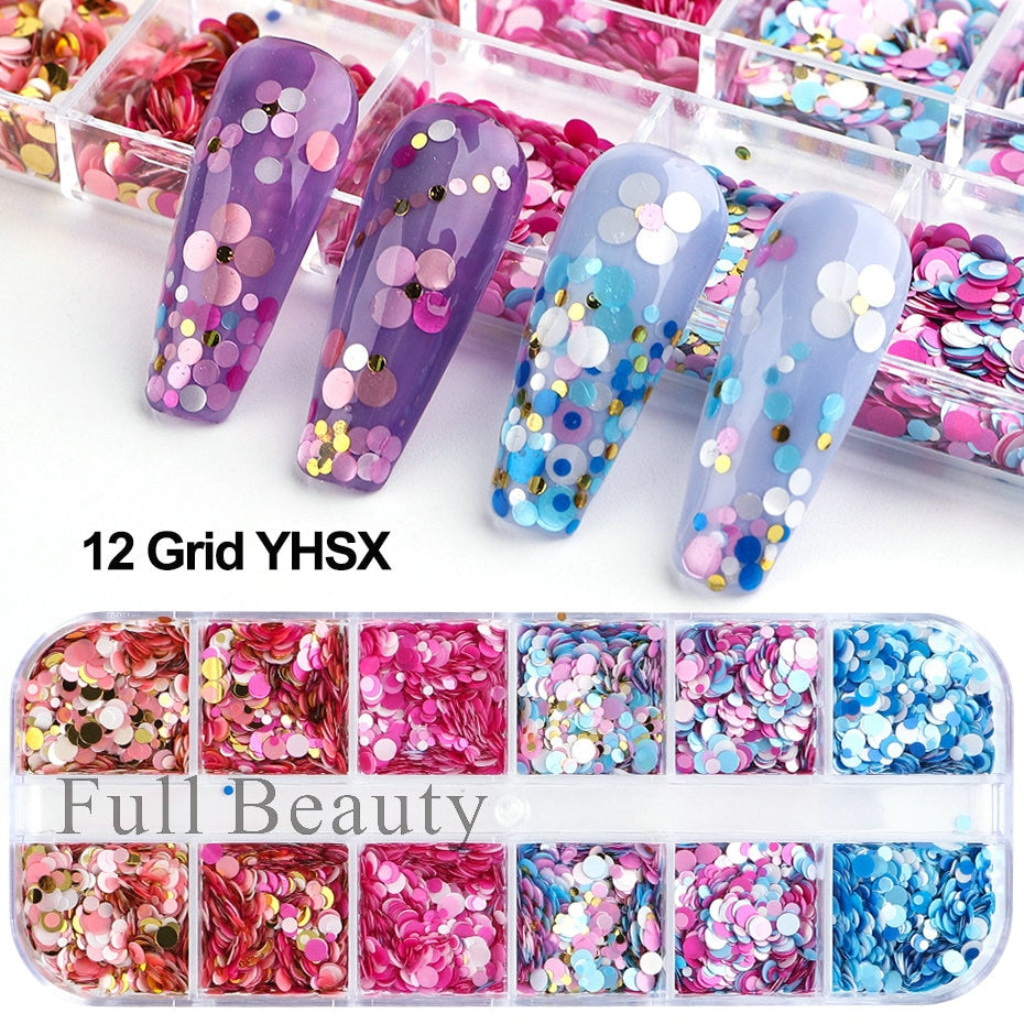 Iridescent Mixed Hexagon Nail Glitter Sequins Holo Flakes Nail Art