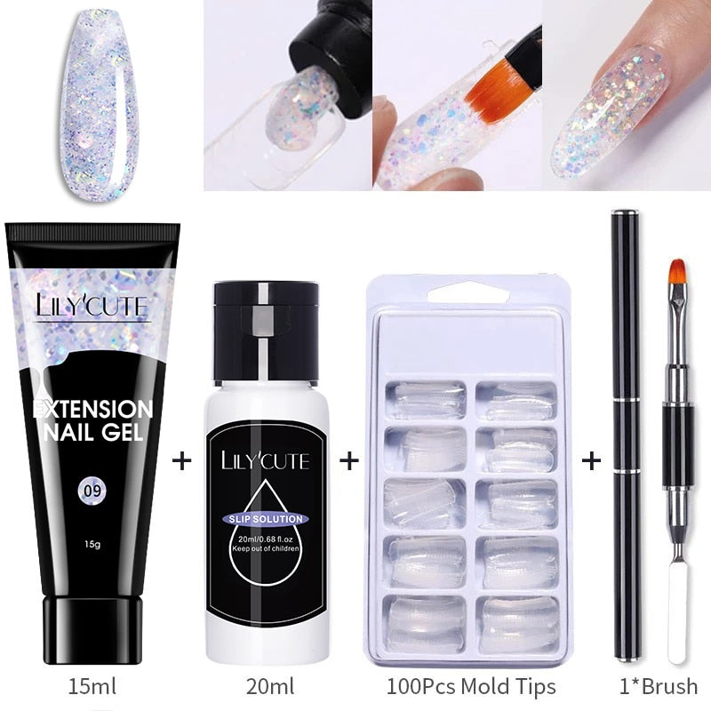 LILYCUTE Nail Extension UV Gel Set