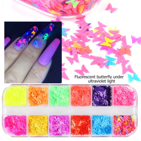 Iridescent Mixed Hexagon Nail Glitter Sequins Holo Flakes Nail Art