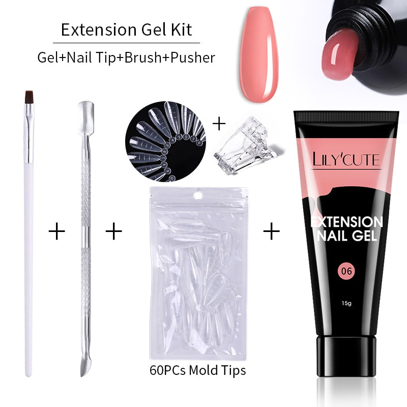 LILYCUTE Nail Extension UV Gel Set