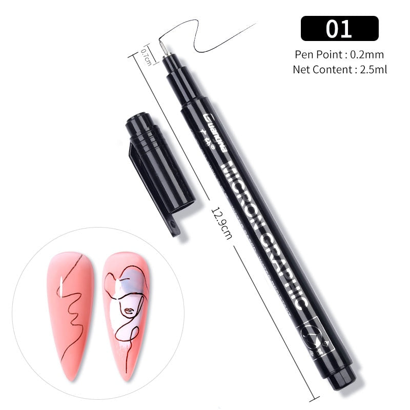 Nail Art Drawing Pencil Plastic Waterproof Painting Liner Brush