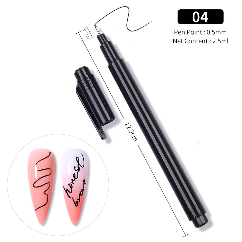 Nail Art Drawing Pencil Plastic Waterproof Painting Liner Brush