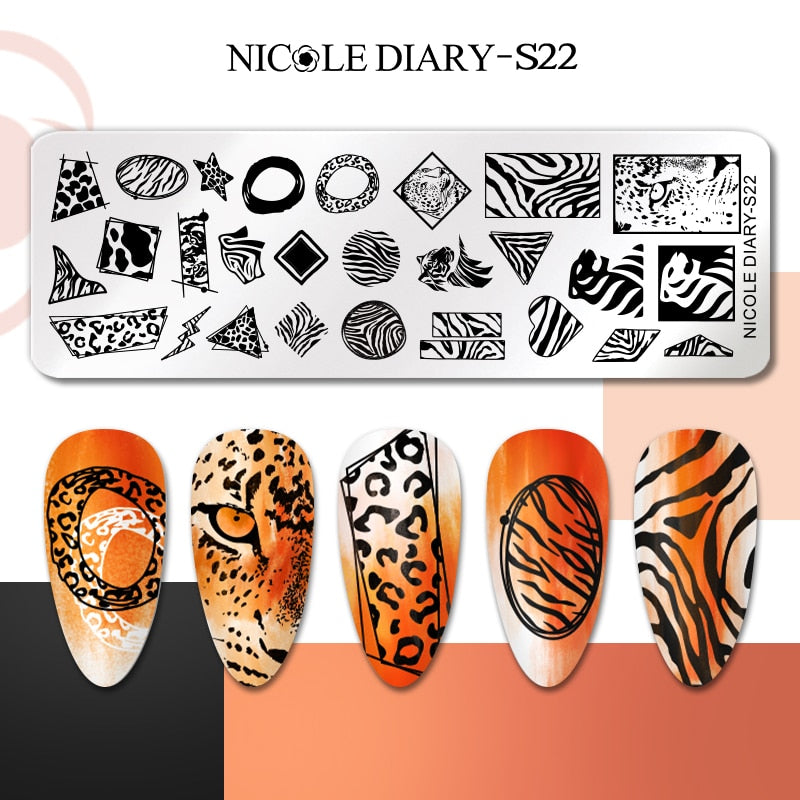 Nail Stamping Plates Leaf Floral Butterfly Line Printing Stencil Nail Stamp