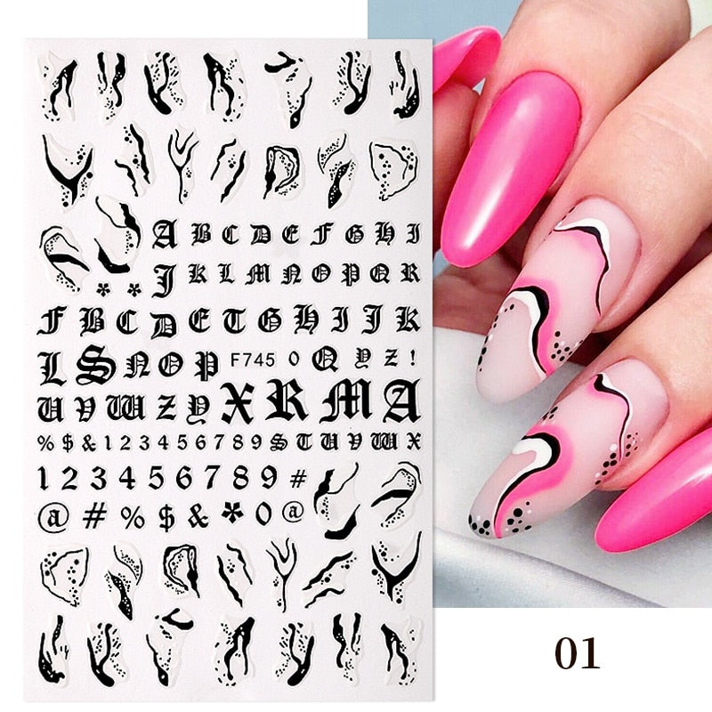 Heart Letter Nail Sticker Nail Art Decoration