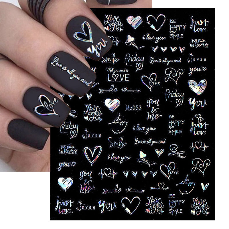 Heart Letter Nail Sticker Nail Art Decoration