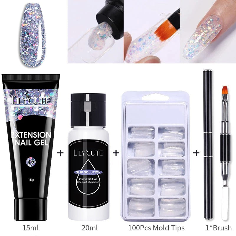 LILYCUTE Nail Extension UV Gel Set