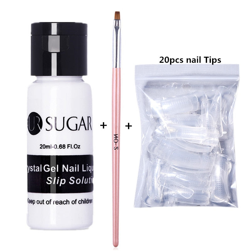 Acrylic Crystal White Clear Nude Gel Nail Polish