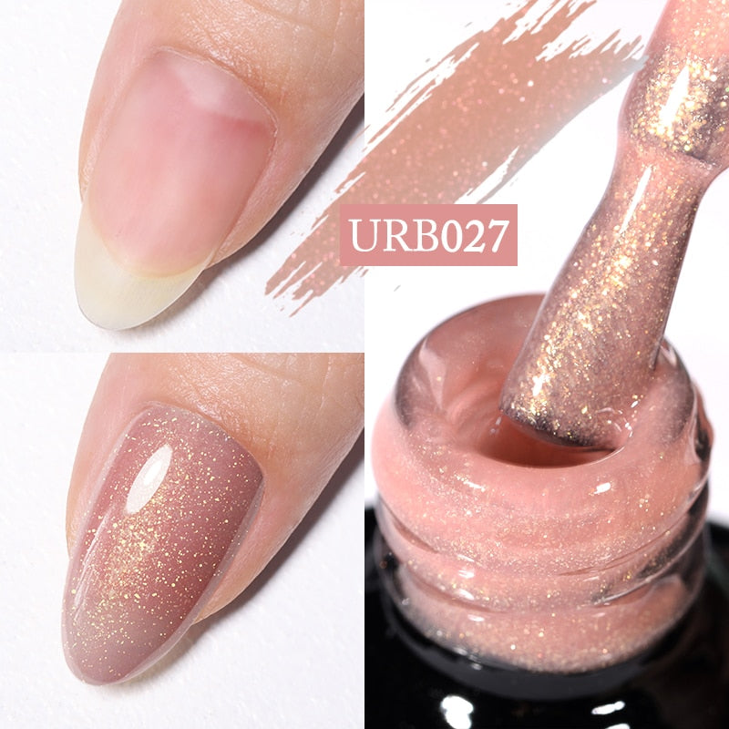 Milky Jelly White Glitter Rubber Base Gel Polish