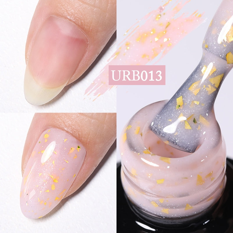 Milky Jelly White Glitter Rubber Base Gel Polish