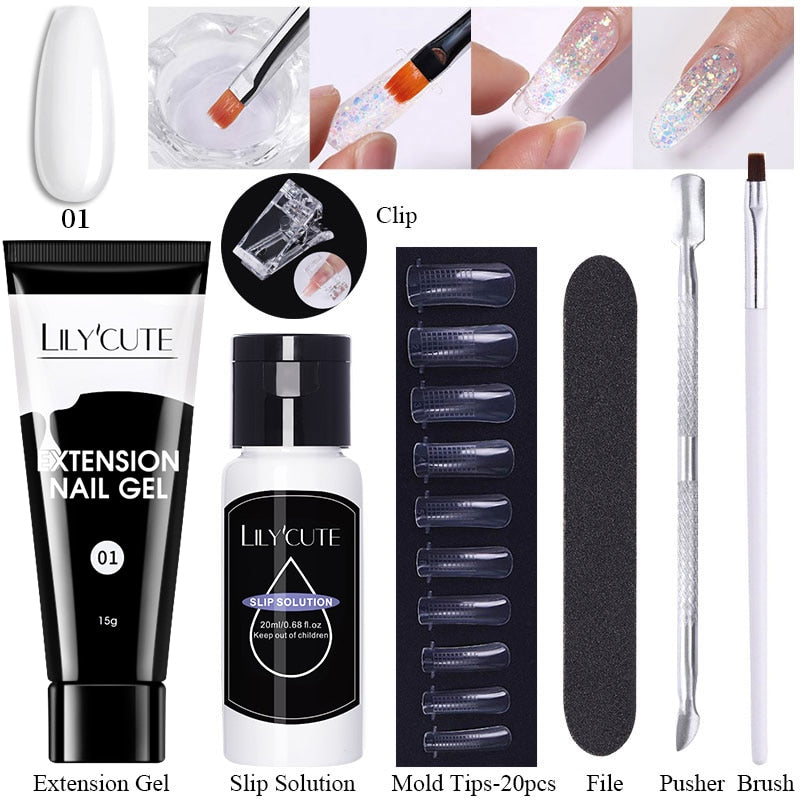 LILYCUTE Nail Extension UV Gel Set