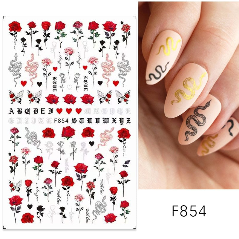 Heart Letter Nail Sticker Nail Art Decoration