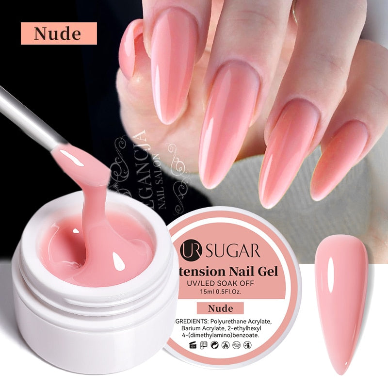 Milky White Clear Pink Color 15ml Jelly Extension Nail Gel Polish