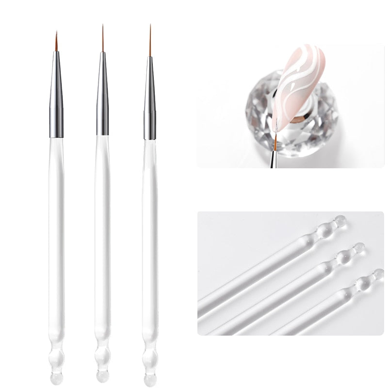 French Stripe Nail Art Liner Brush Set