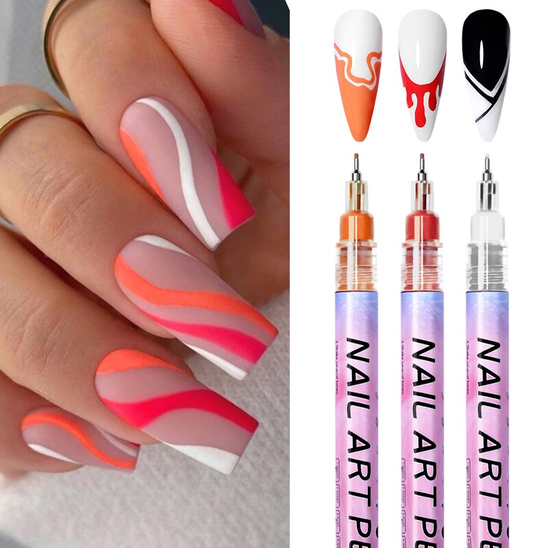 Nail Art Drawing Pencil Plastic Waterproof Painting Liner Brush