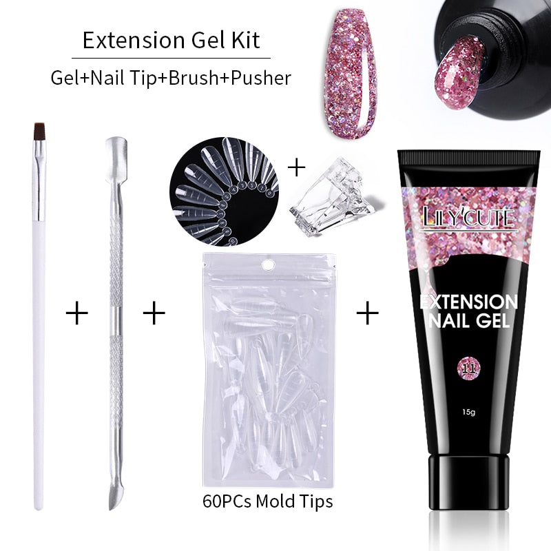 LILYCUTE Nail Extension UV Gel Set