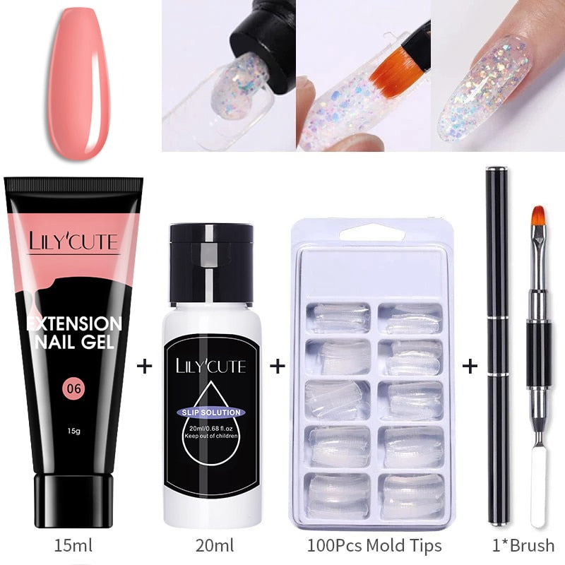 LILYCUTE Nail Extension UV Gel Set