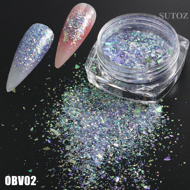 White Chrome Pearl Nail Powder Shimmer Glitter