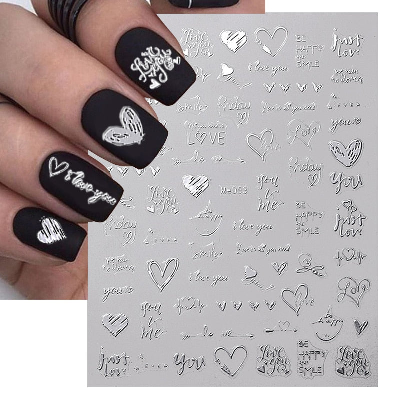 Heart Letter Nail Sticker Nail Art Decoration