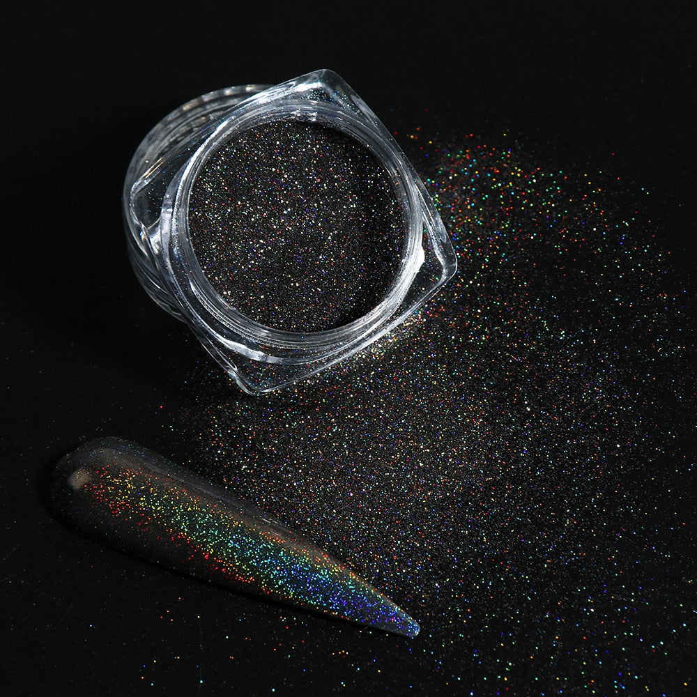 White Chrome Pearl Nail Powder Shimmer Glitter