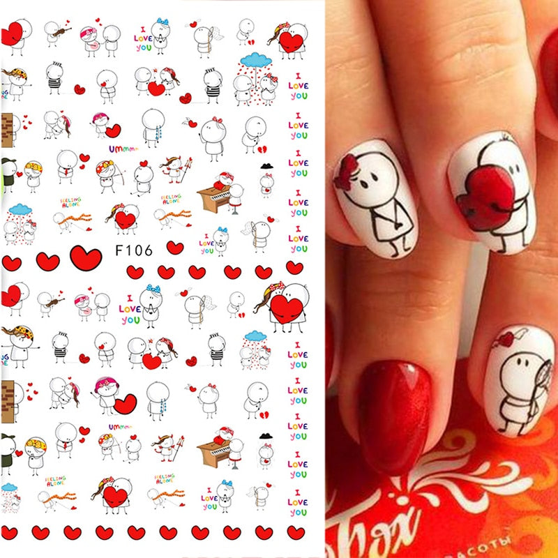 Heart Letter Nail Sticker Nail Art Decoration