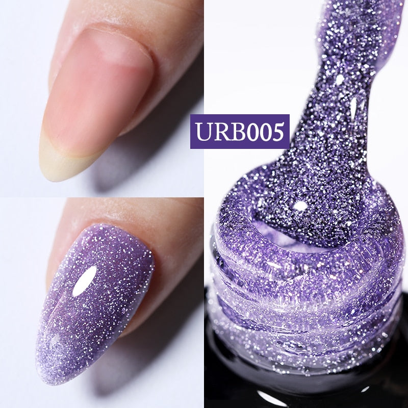 Milky Jelly White Glitter Rubber Base Gel Polish