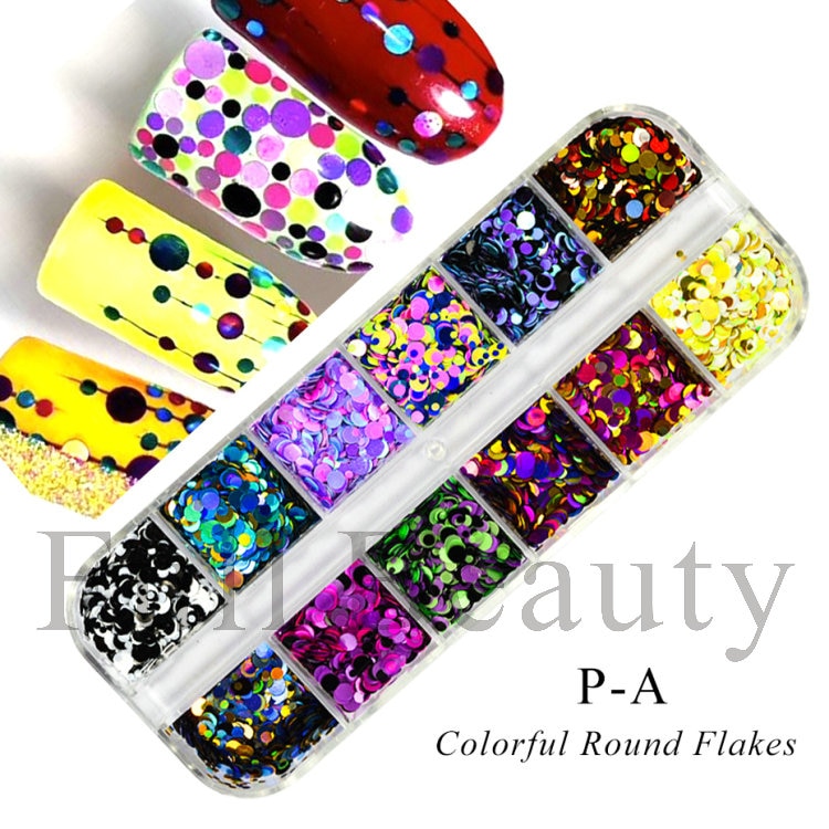 Iridescent Mixed Hexagon Nail Glitter Sequins Holo Flakes Nail Art