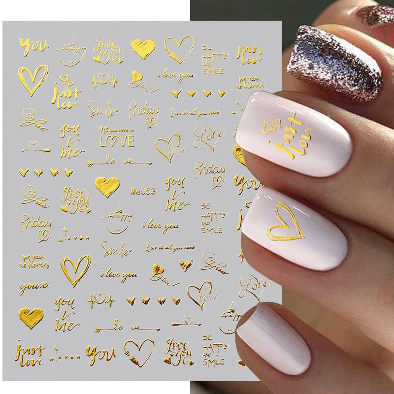 Heart Letter Nail Sticker Nail Art Decoration