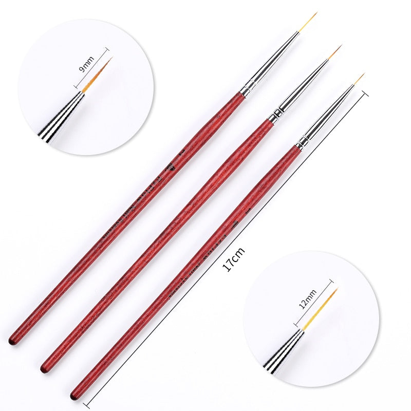 French Stripe Nail Art Liner Brush Set