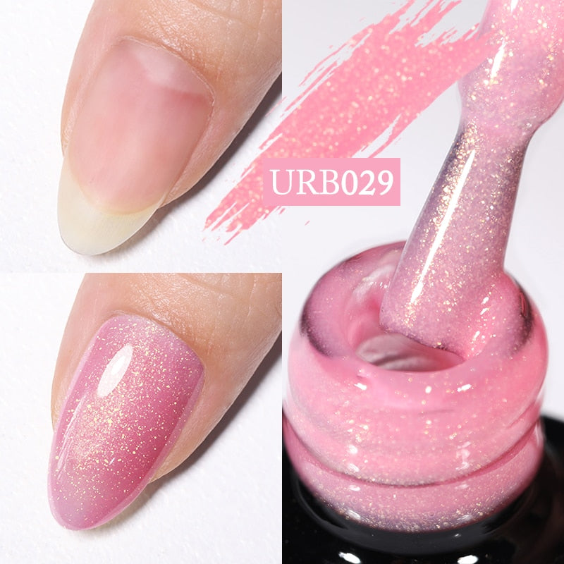 Milky Jelly White Glitter Rubber Base Gel Polish