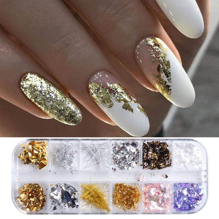 Iridescent Mixed Hexagon Nail Glitter Sequins Holo Flakes Nail Art