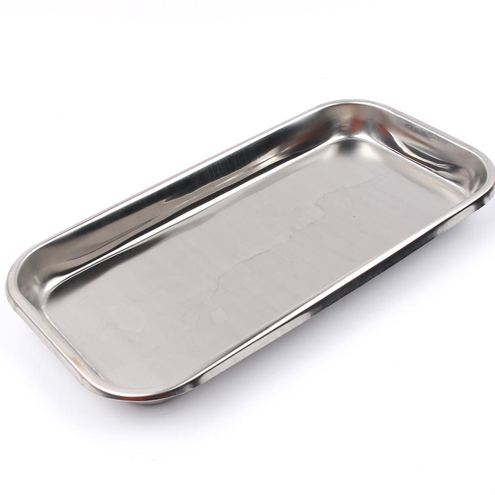 2023 New Stainless Steel Manicure Cosmetic Storage Tray Nail Art Equipment Storage Plate Doctor Dental Tray Nail Art Accessories