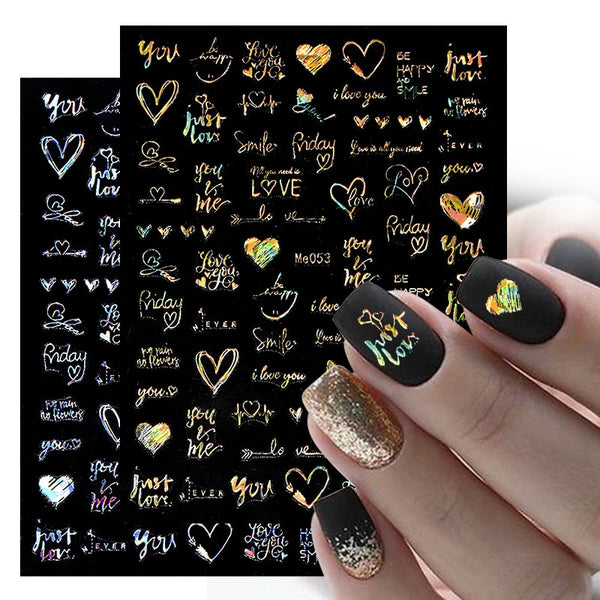 Heart Letter Nail Sticker Nail Art Decoration